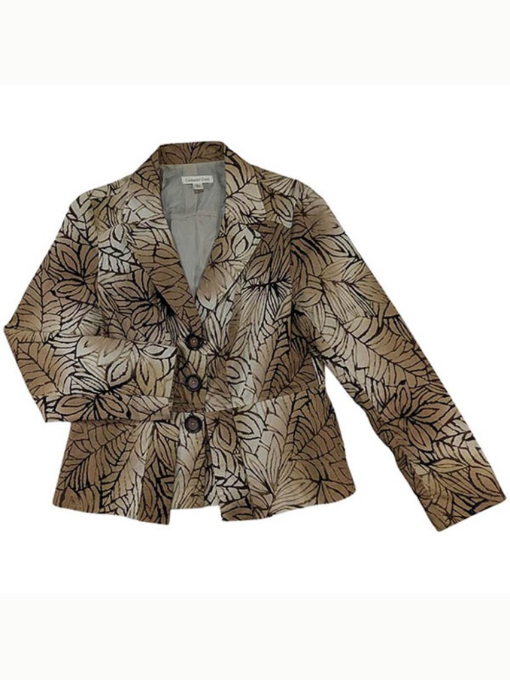 Coldwater Creek‎ Blazer Top Womens 10 Brown Earthcore Career Boho Chic Academia